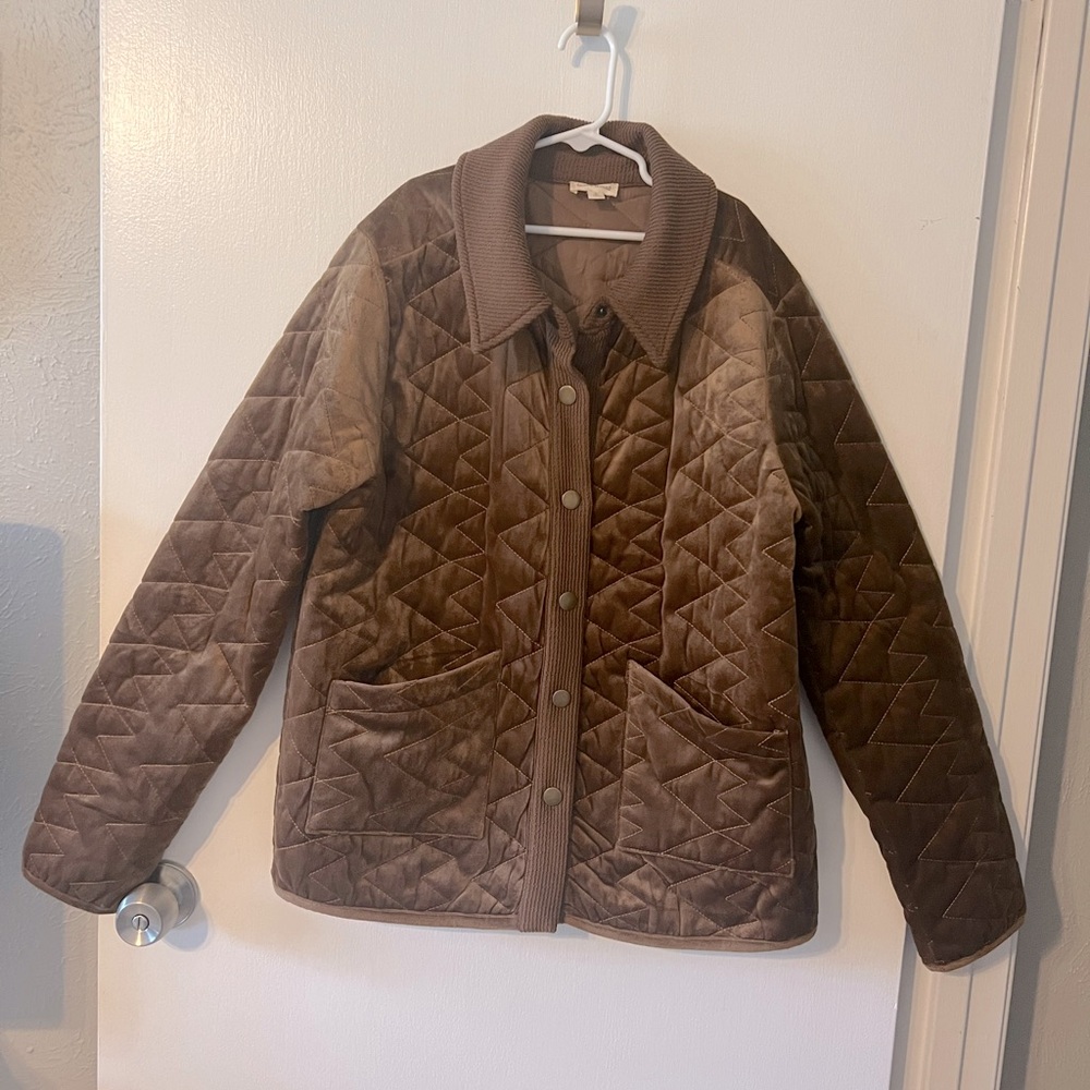 Velvet Hem & Thread Quilted Jacket